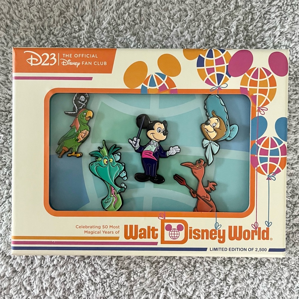 🎄2/$40 D23 “A Most Magical Kingdom” Pin Set - LE 2500 - WDW 50th Anniversary